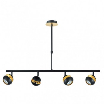 Distribuidor - Lâmpadas Diversas | Lâmpadas Modernas | COLGANTE BEETHOVEN NEGRO/ORO 4XGU10 Ref: 142054009